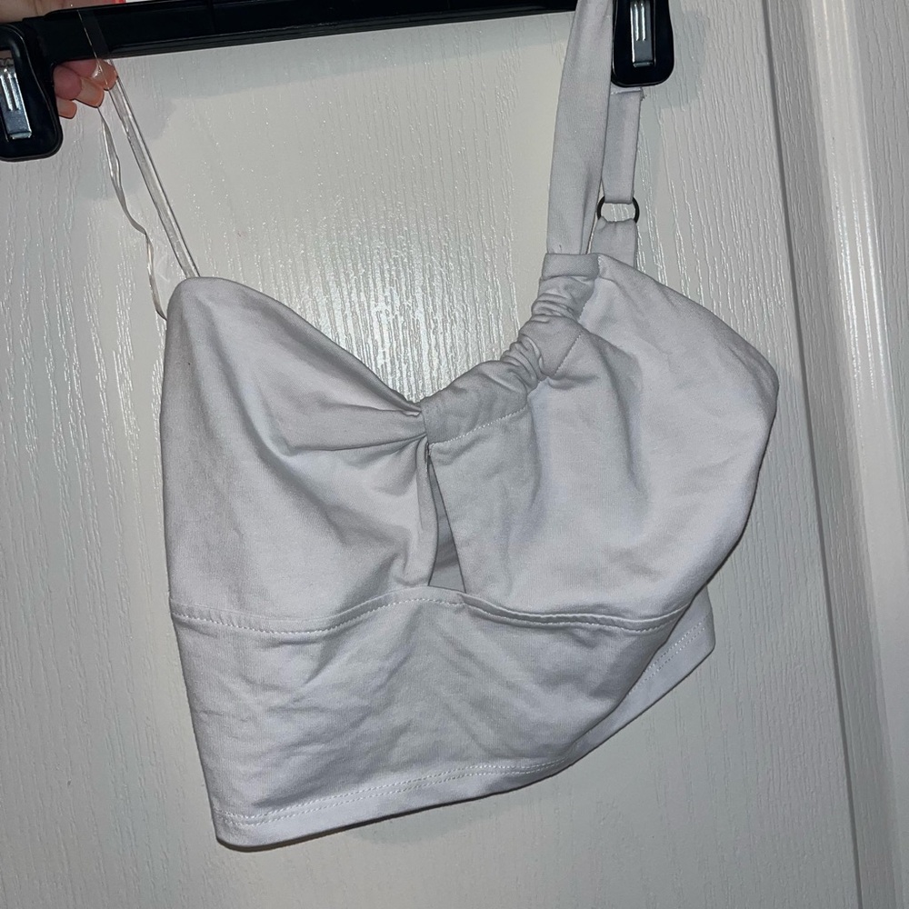 Ruched Shoulder Crop Top